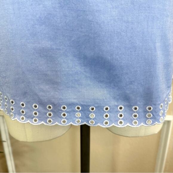 J.CREW Embroidered Circles Top French Blue Size 4 - Picture 15 of 16